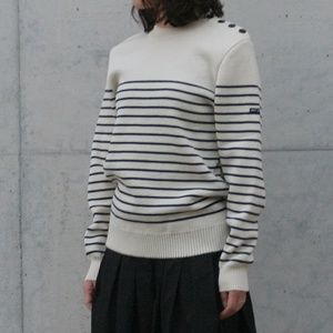 Saint James Binic II, Unisex Small, Cream & Navy